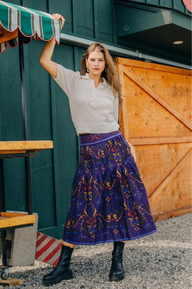 Love the Label - Lazarette Skirt - Melina Ikat Blue