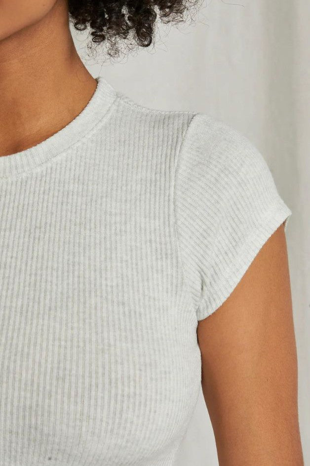 Perfect White Tee - Monica Sweater Rib Baby Tee