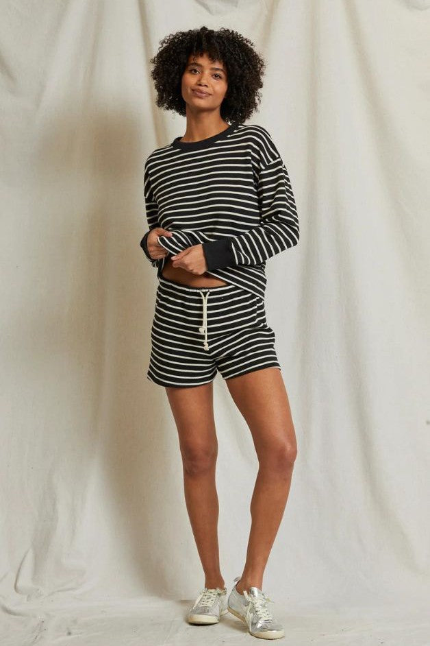 Perfect White Tee - Bennie Stripe Short