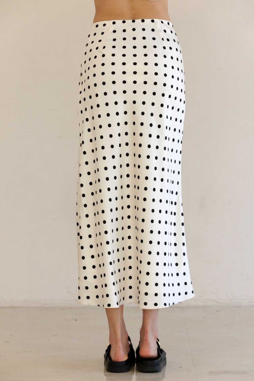 Olive and Bette's - Polka Dot Satin Midi Skirt