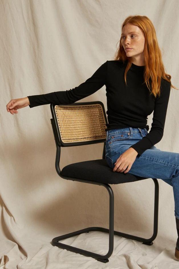 Perfect White Tee - Lauryn Mock Neck Long Sleeve Tee