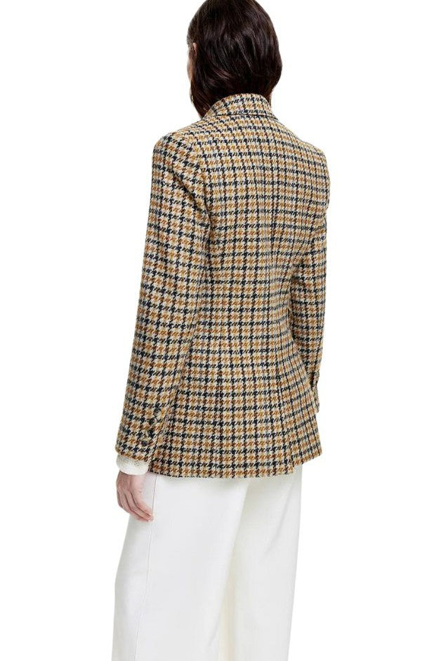 Smythe - Tailored Boyfriend Blazer - Ochre Houndstooth