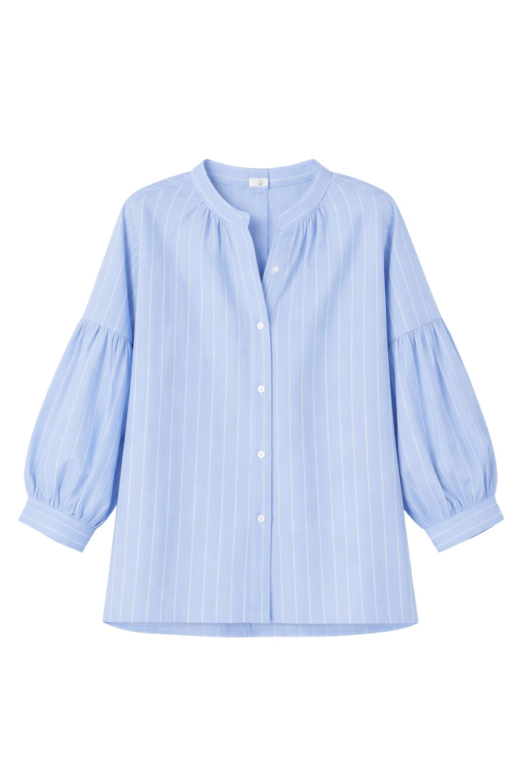 Luxi of Sea - Chloe Balloon Sleeve Shirt - Blue Stripes