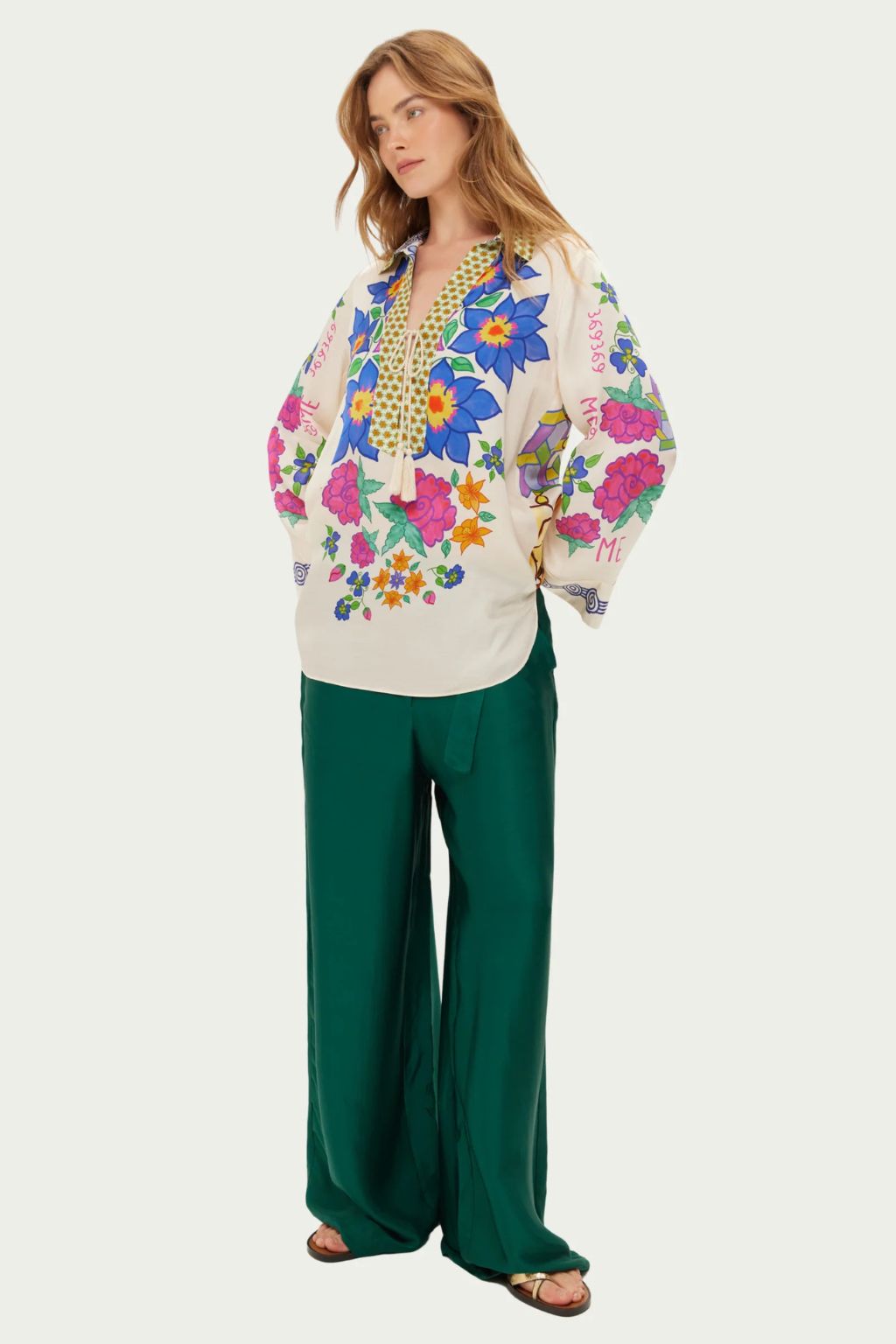 Me369 - Mia String Tie Collar Top - Markers