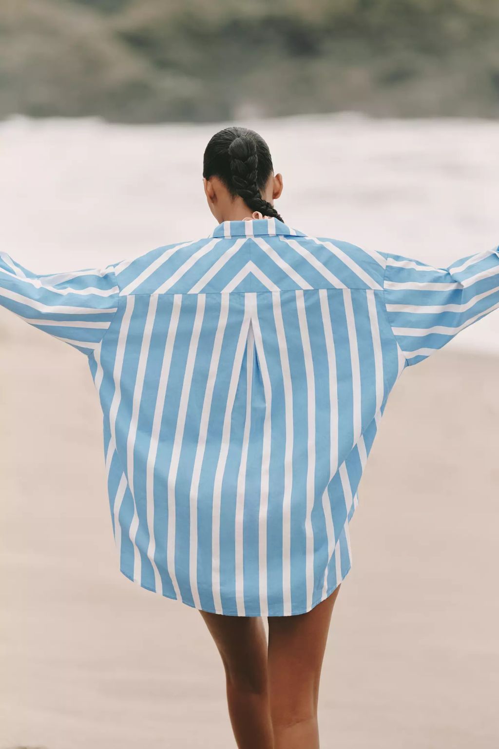 Nau Bikinis - Striped Oxford Shirt with Fish