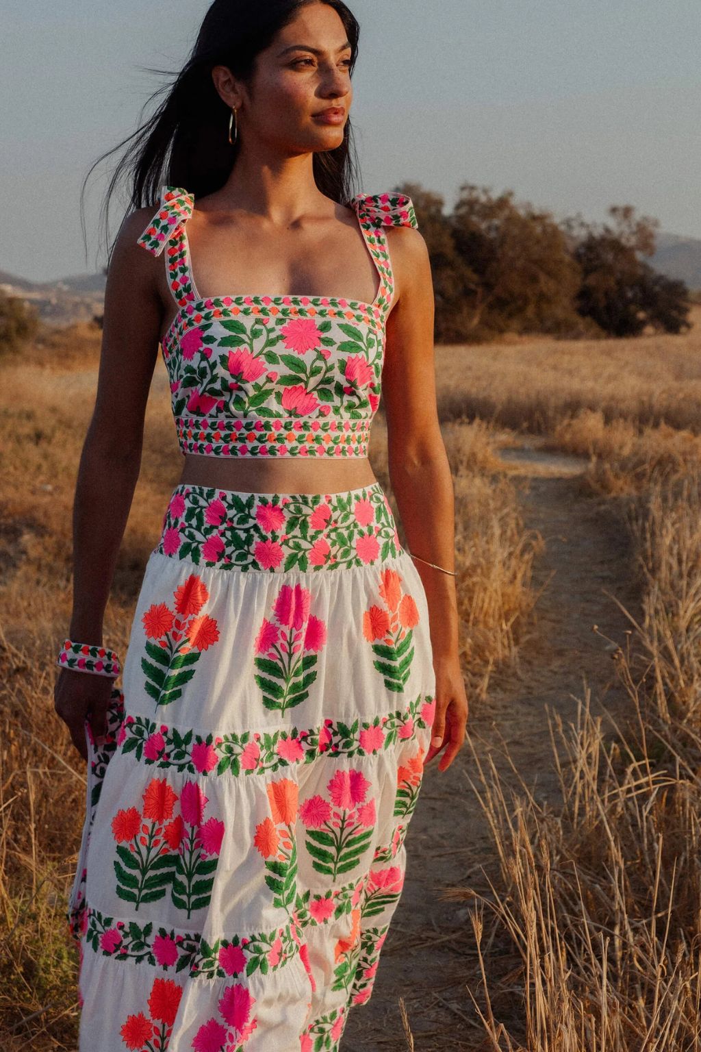 Pink City Prints - Lara Skirt - Neon Buta