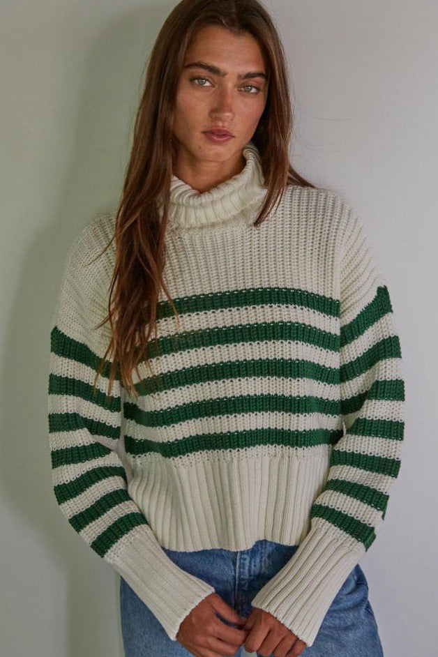 Olive and Bette's - Blaire Pullover - Ivory/Green