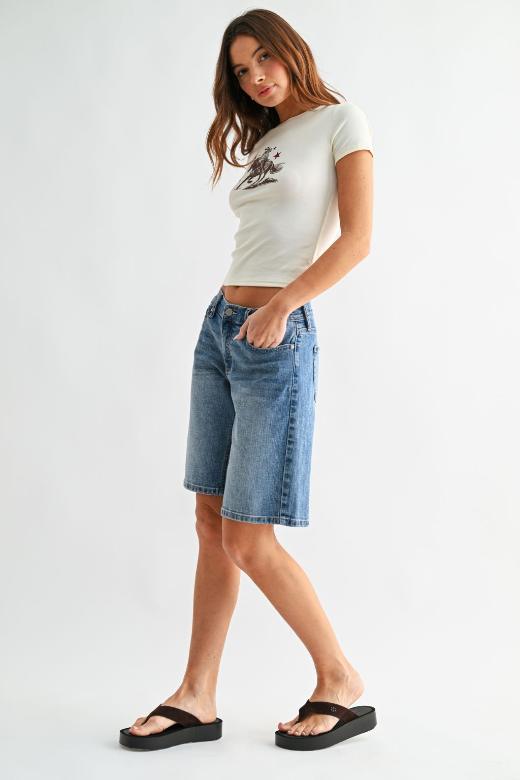 Olive and Bette's - Classic Long Denim Short
