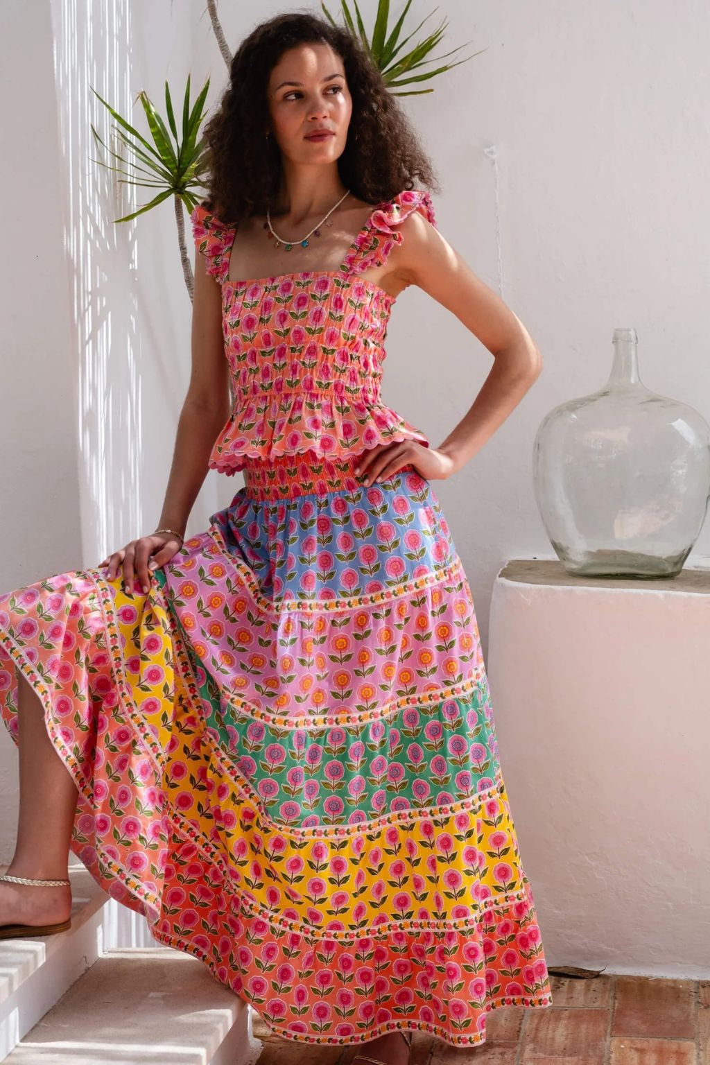 Pink City Prints - Jessica Maxi Skirt - Rainbow Mix