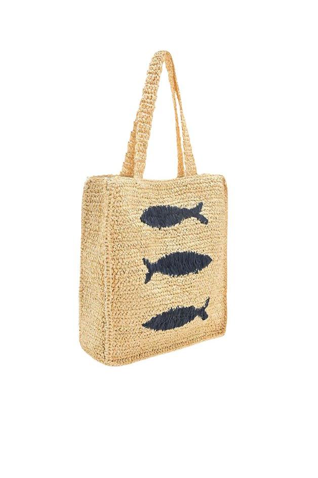 America & Beyond - Sardine Raffia Market Tote