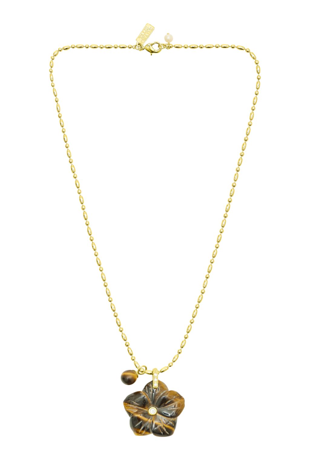 Talis Chains - Tiger's Eye Flower Pendant Necklace