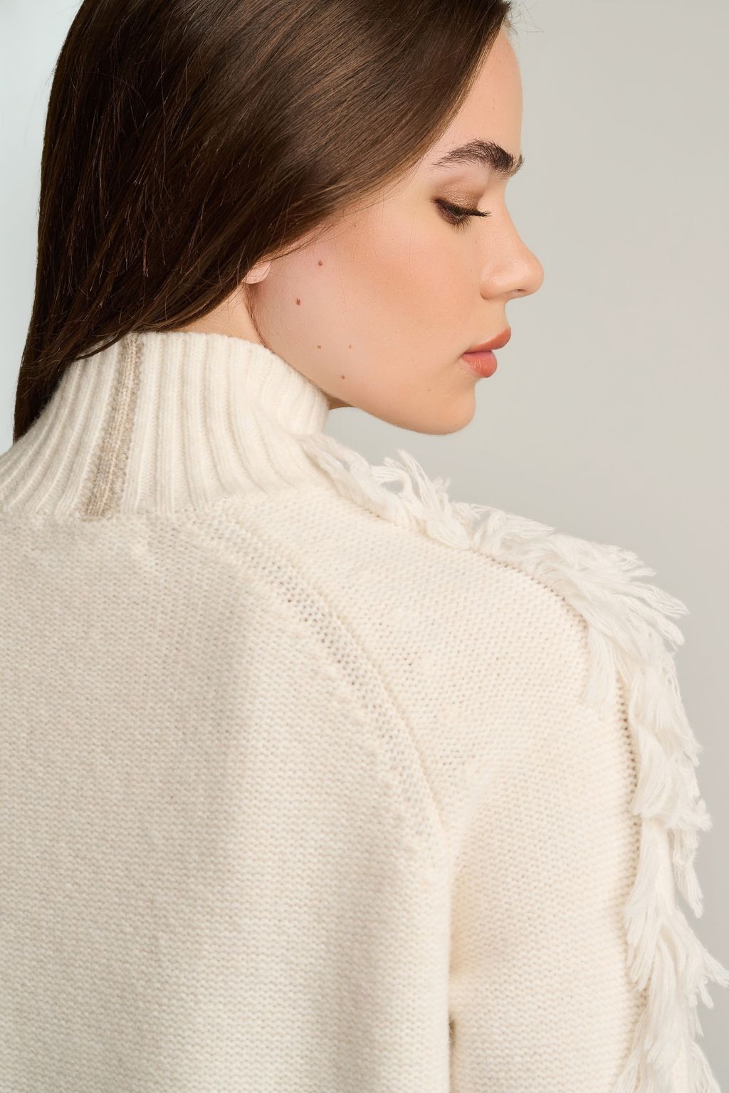Lisa Todd - Fringe Benefits Mock Neck - Winter White