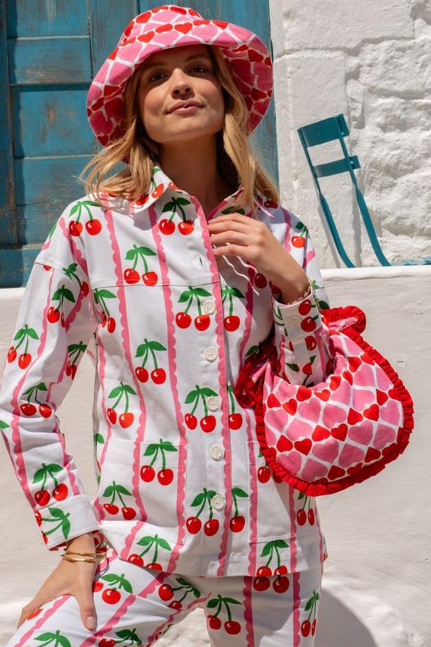 Pink City Prints - Romy Jacket - Cherry — Olive & Bette's