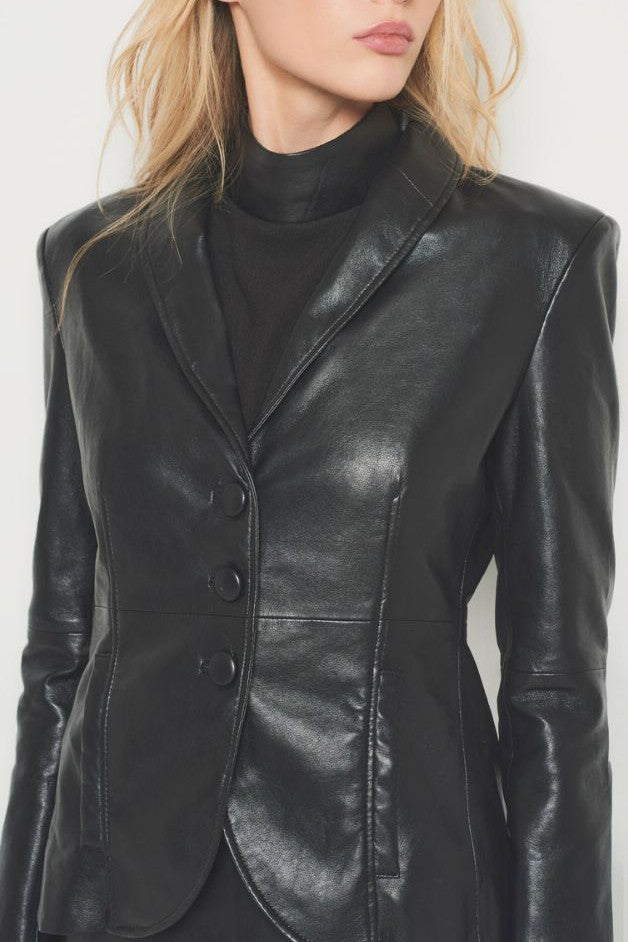 ASbyDF - Denise Tailored Recycled Leather Blazer