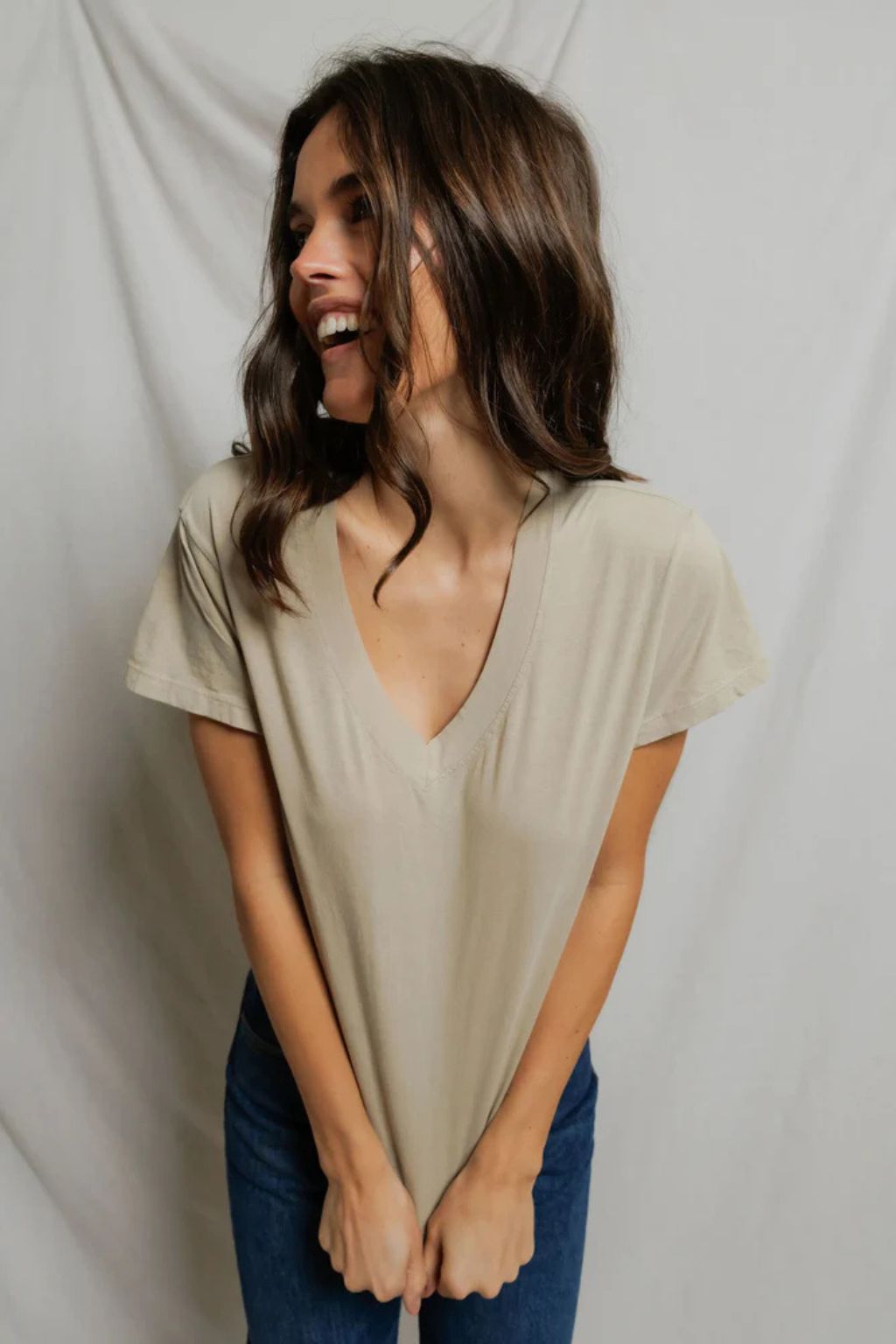 Perfect White Tee - Hendrix Boxy V Neck Tee