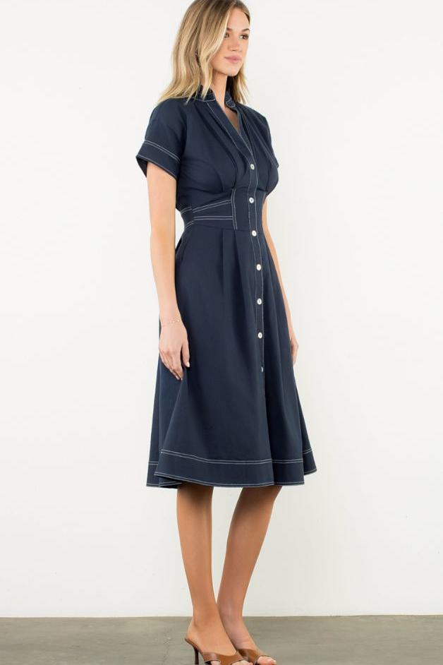 Olive and Bette's - Shirt Dress with Contrast Stitching
