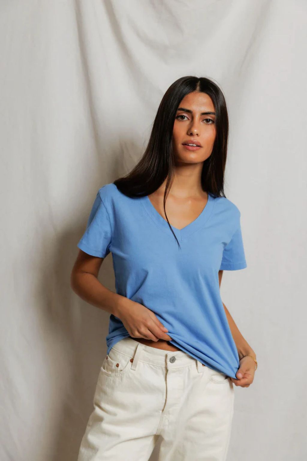 Perfect White Tee - Hendrix - Pacific Blue