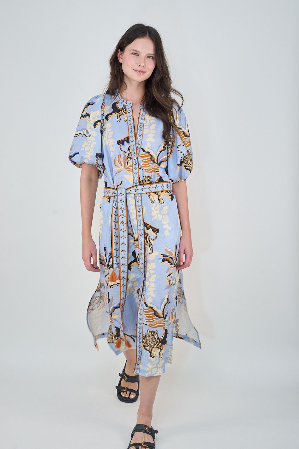 Las Surenas - Tunic Bali Tiger Light Blue