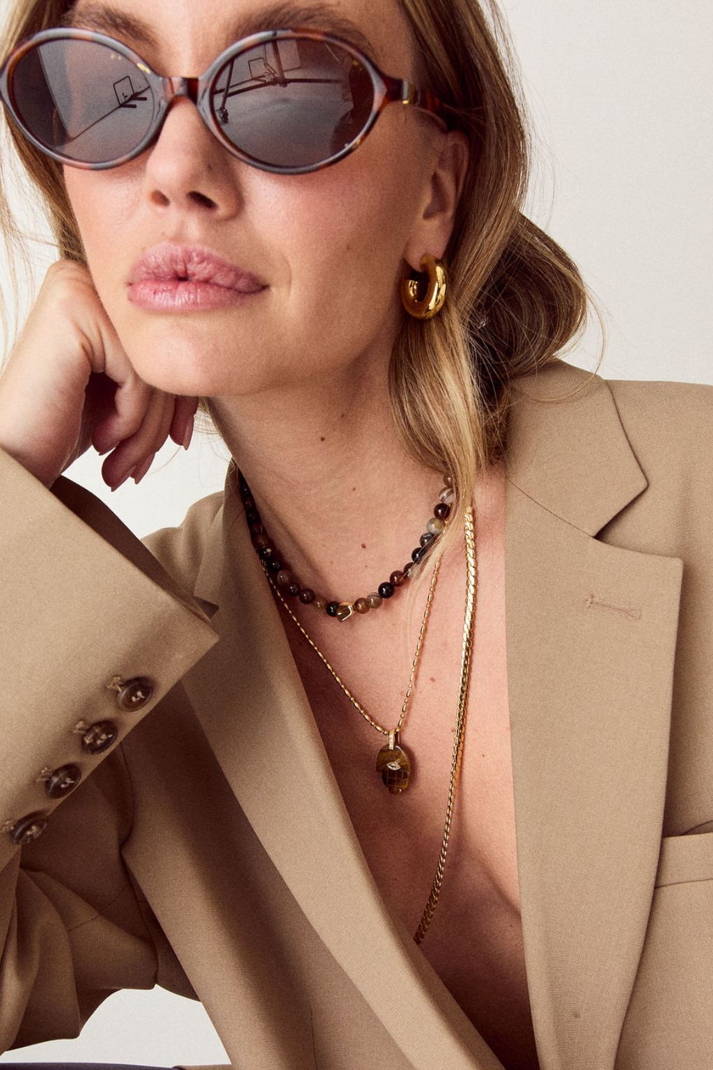 Talis Chains - Hamsa Pendant Necklace - Tiger's Eye