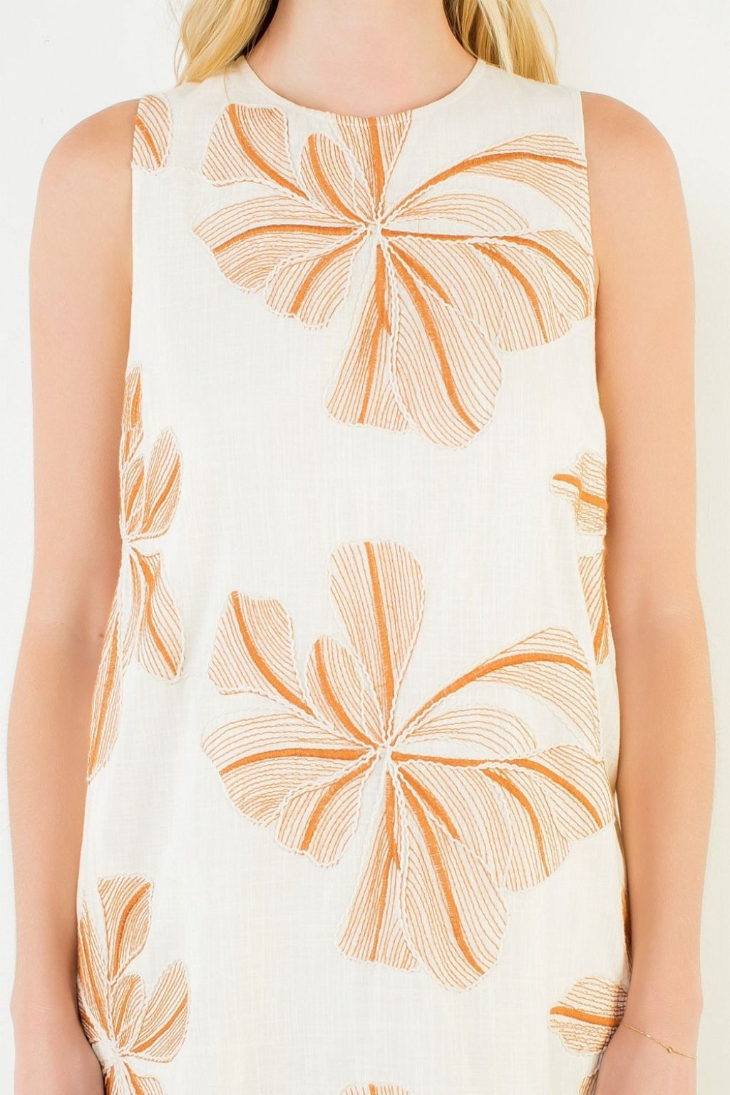 Olive and Bette's - Sleeveless Floral Embroidery Detail Dress