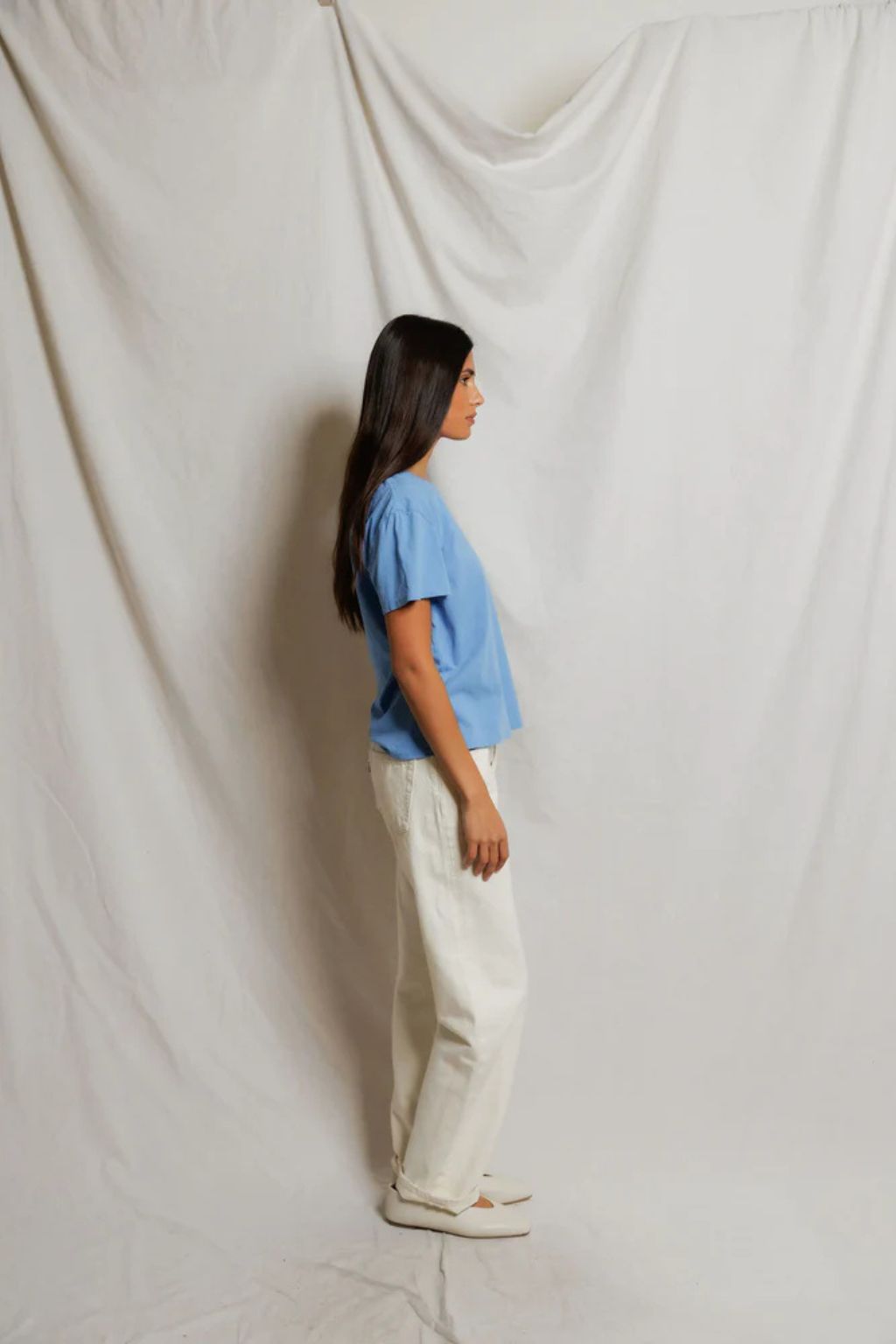 Perfect White Tee - Harley - Pacific Blue