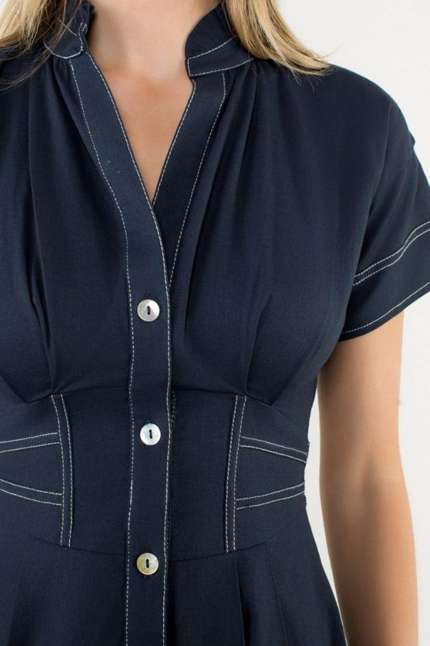 Olive and Bette's - Shirt Dress with Contrast Stitching