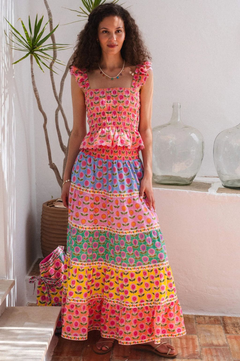 Pink City Prints - Jessica Maxi Skirt - Rainbow Mix