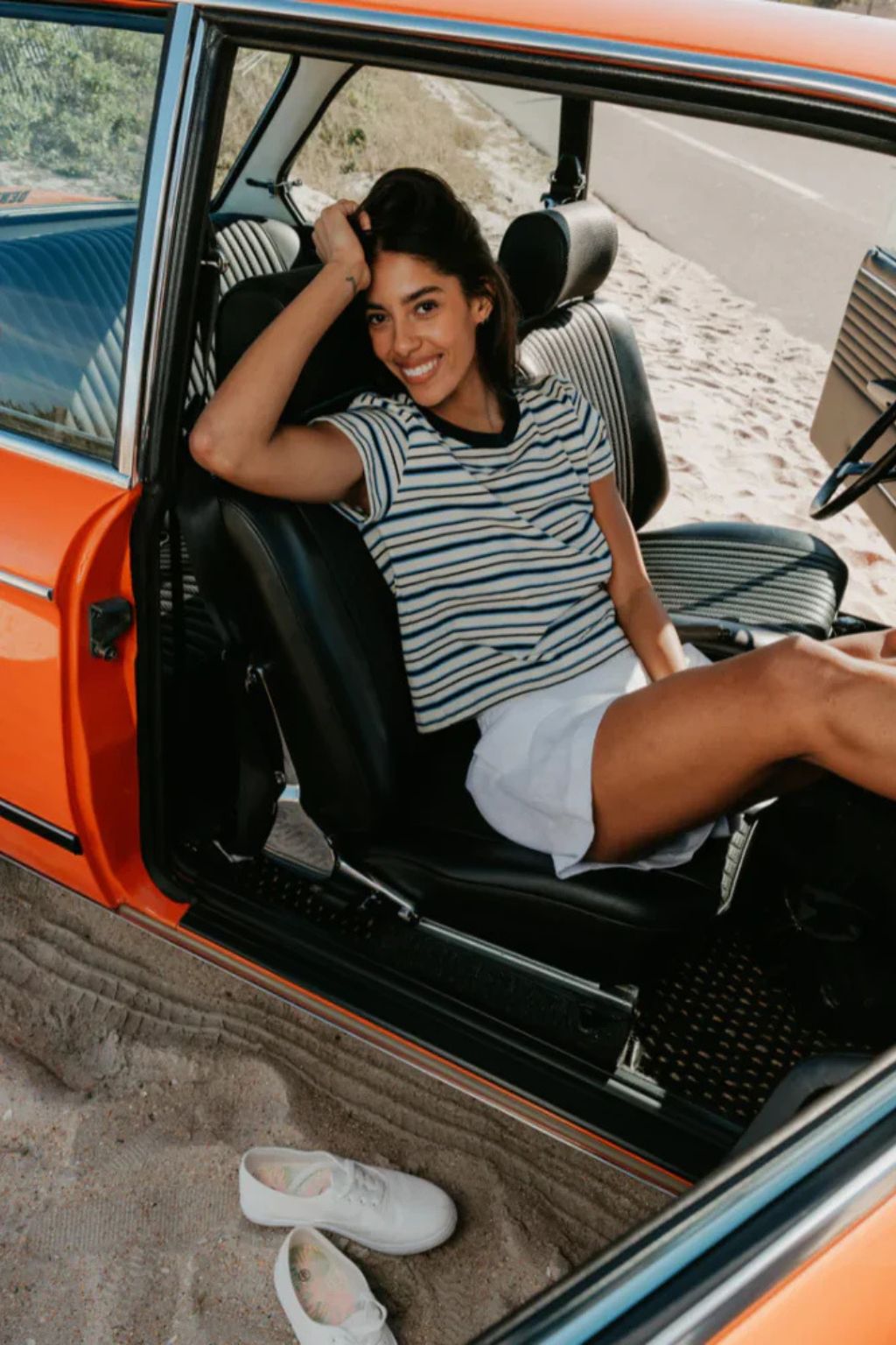 Perfect White Tee - Dawn Stripe Tee