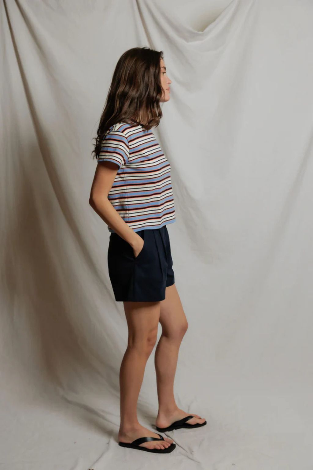 Perfect White Tee - Dawn Stripe Tee
