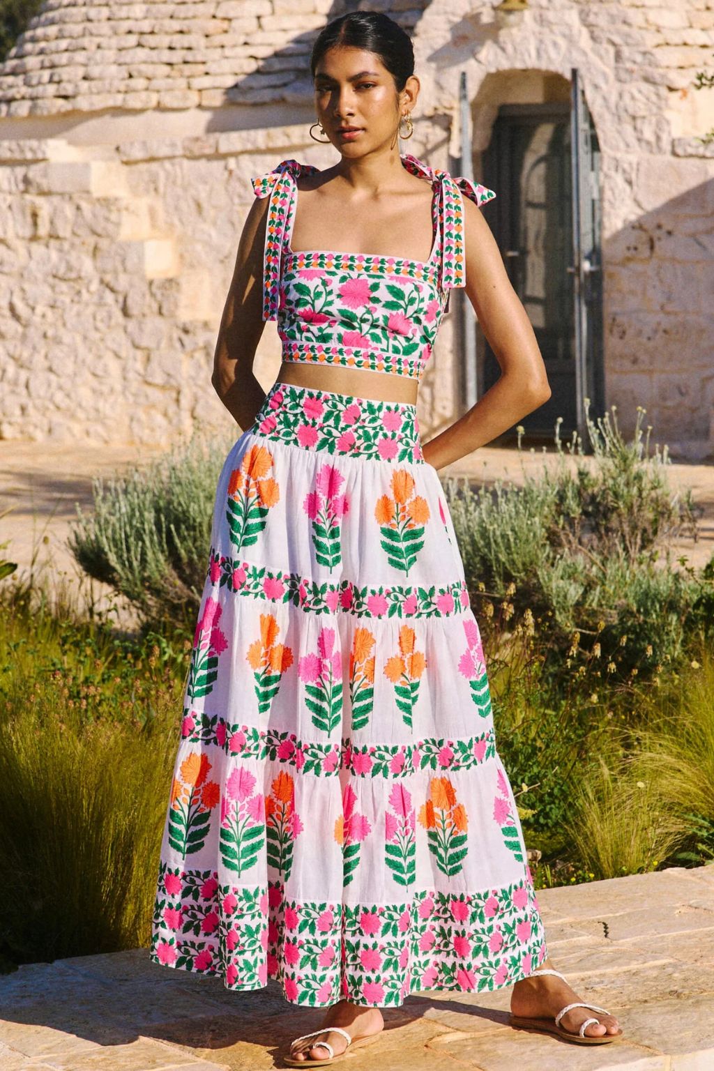 Pink City Prints - Lara Skirt - Neon Buta