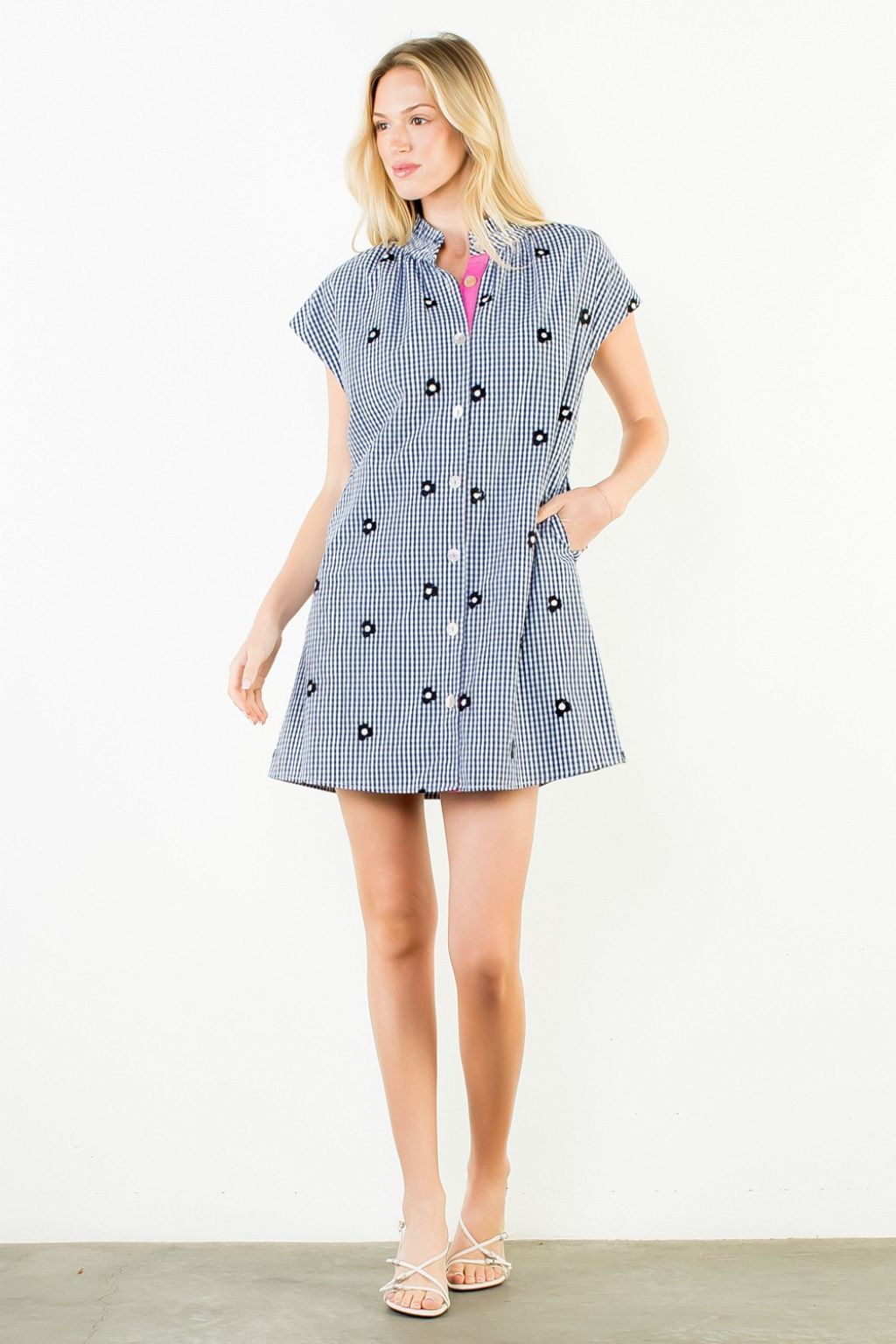 Olive and Bette's - Short Sleeve Gingham Mini Dress