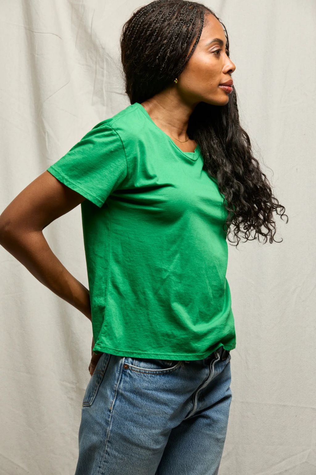 PerfectWhiteTee - Harley Cotton Boxy Crew Tee - Grass