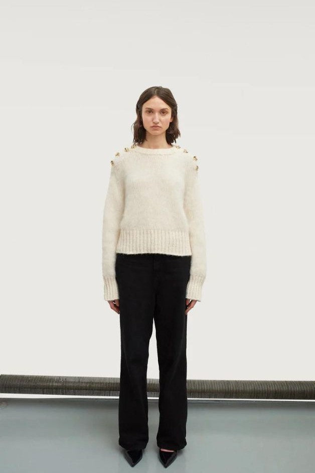 TRAMA - Etoile Button Shoulder Sweater