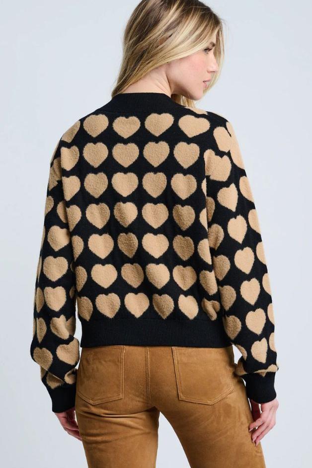 Lisa Todd - All Heart Zip Up Bomber - Black/Camel