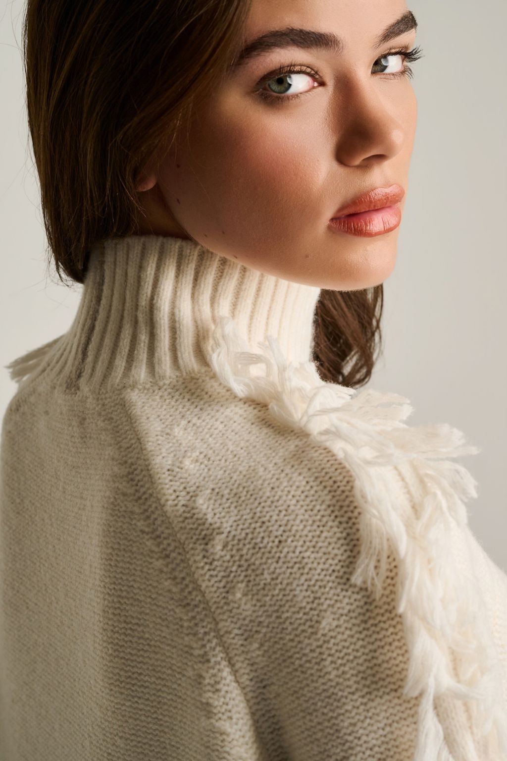 Lisa Todd - Fringe Benefits Mock Neck - Winter White