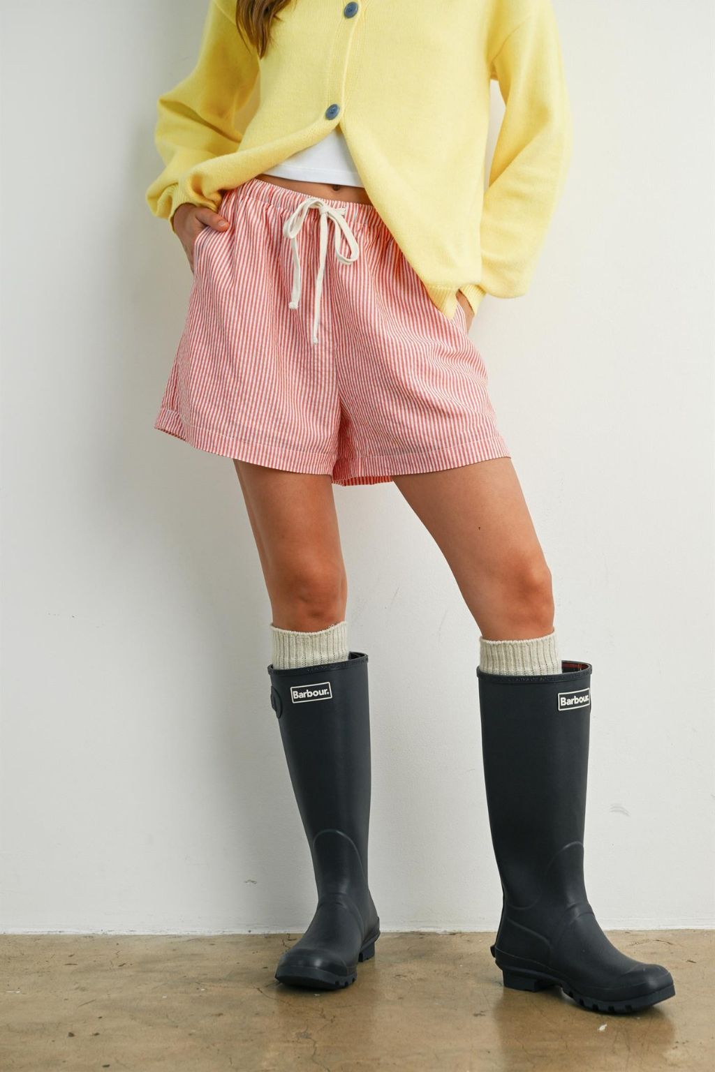Road G - Casual Striped Drawstring Shorts