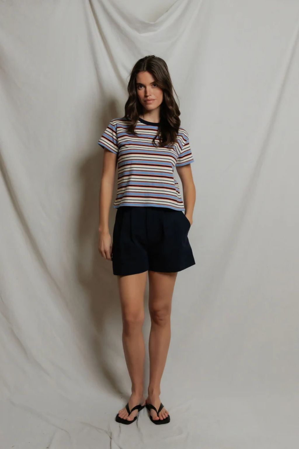Perfect White Tee - Dawn Stripe Tee