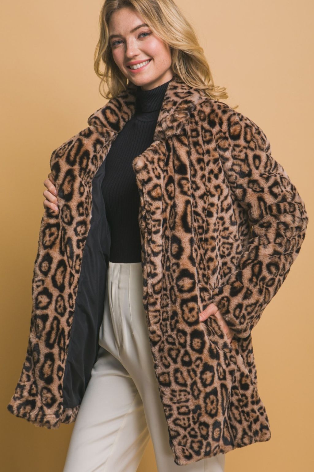 Olive and Bette's - Leopard Car Coat