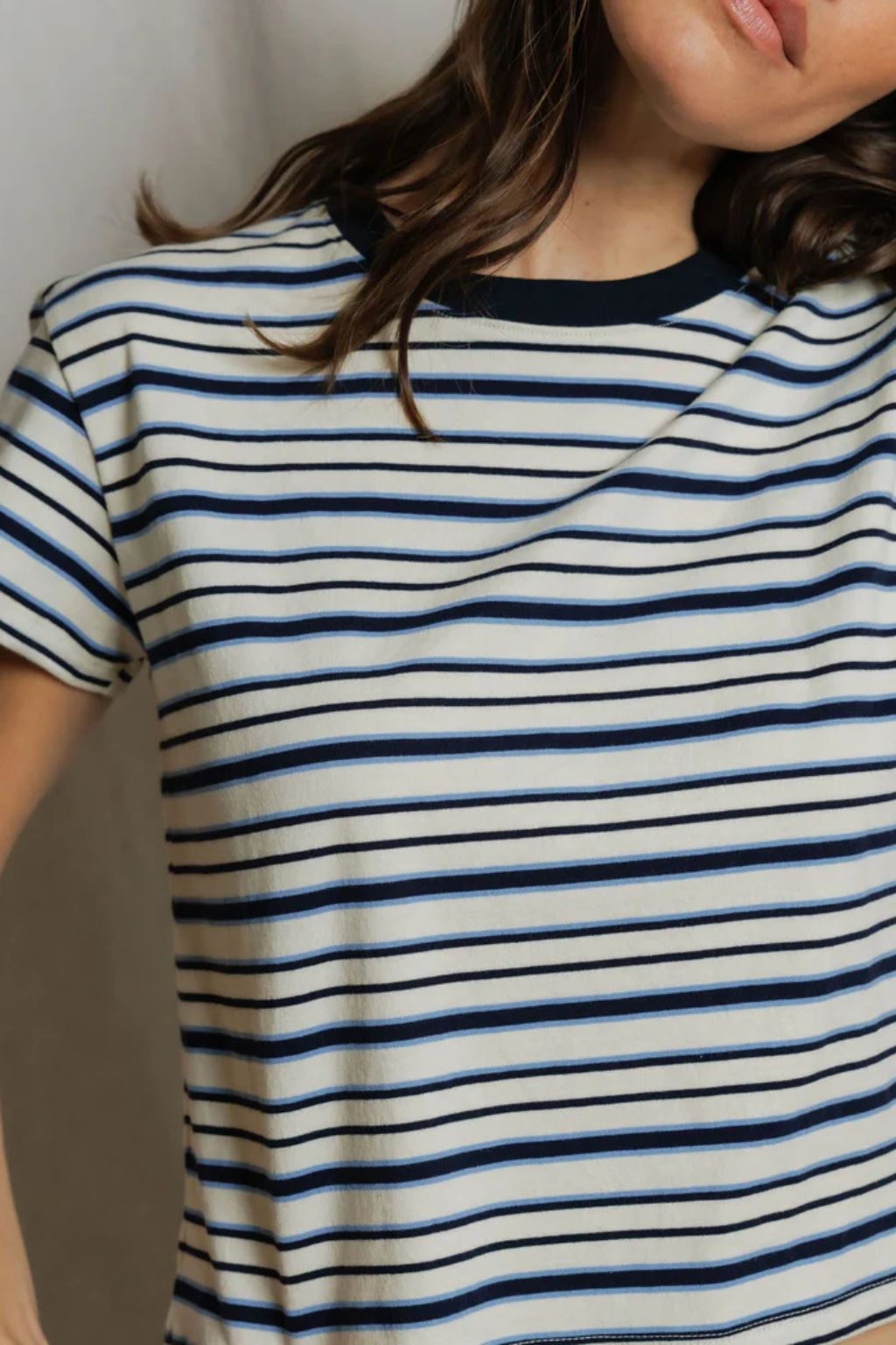 Perfect White Tee - Dawn Stripe Tee