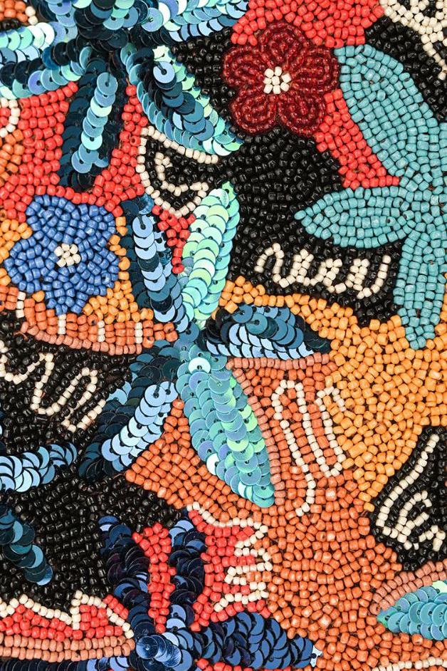 America & Beyond - Autumn Forest Beaded Shoulder Bag