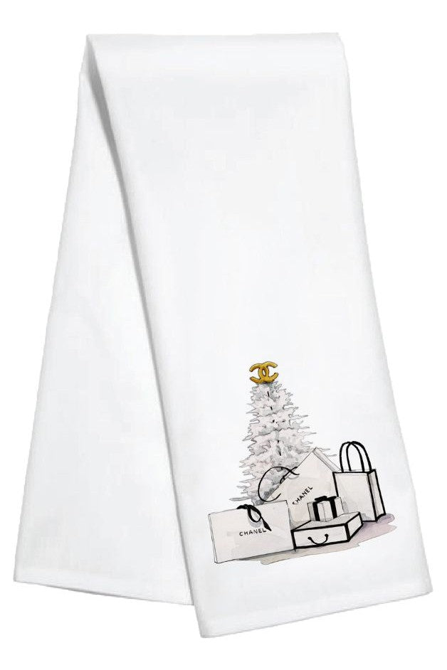 Toss Designs - White Tree Guest Towel