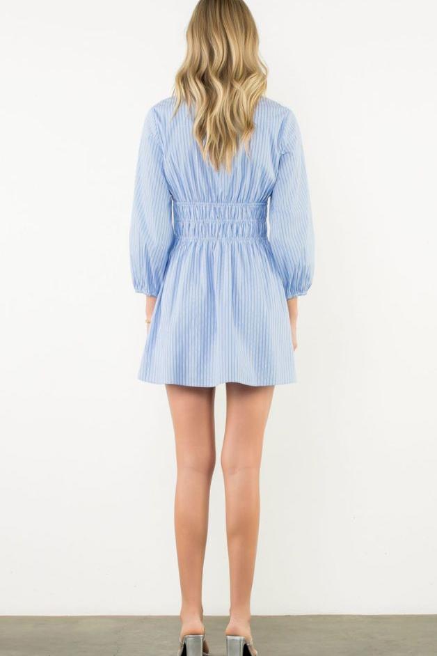 Olive and Bette's - Smocked Waist Striped Mini Dress