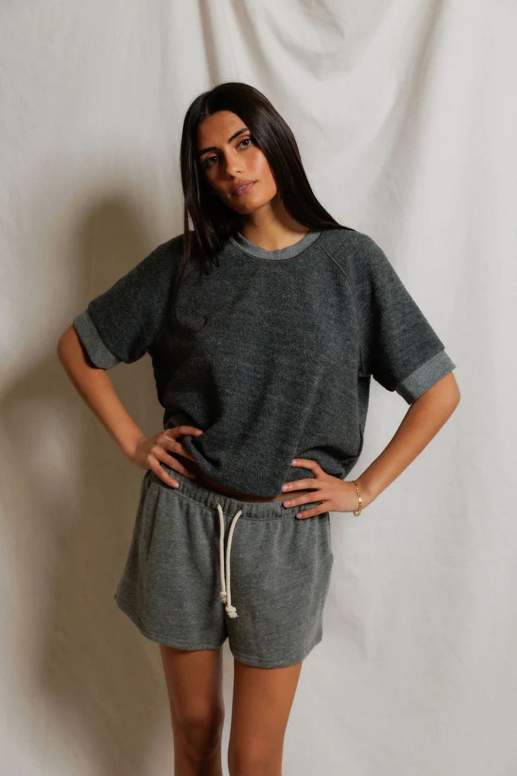 Perfect White Tee - Layla - Dark Heather Grey