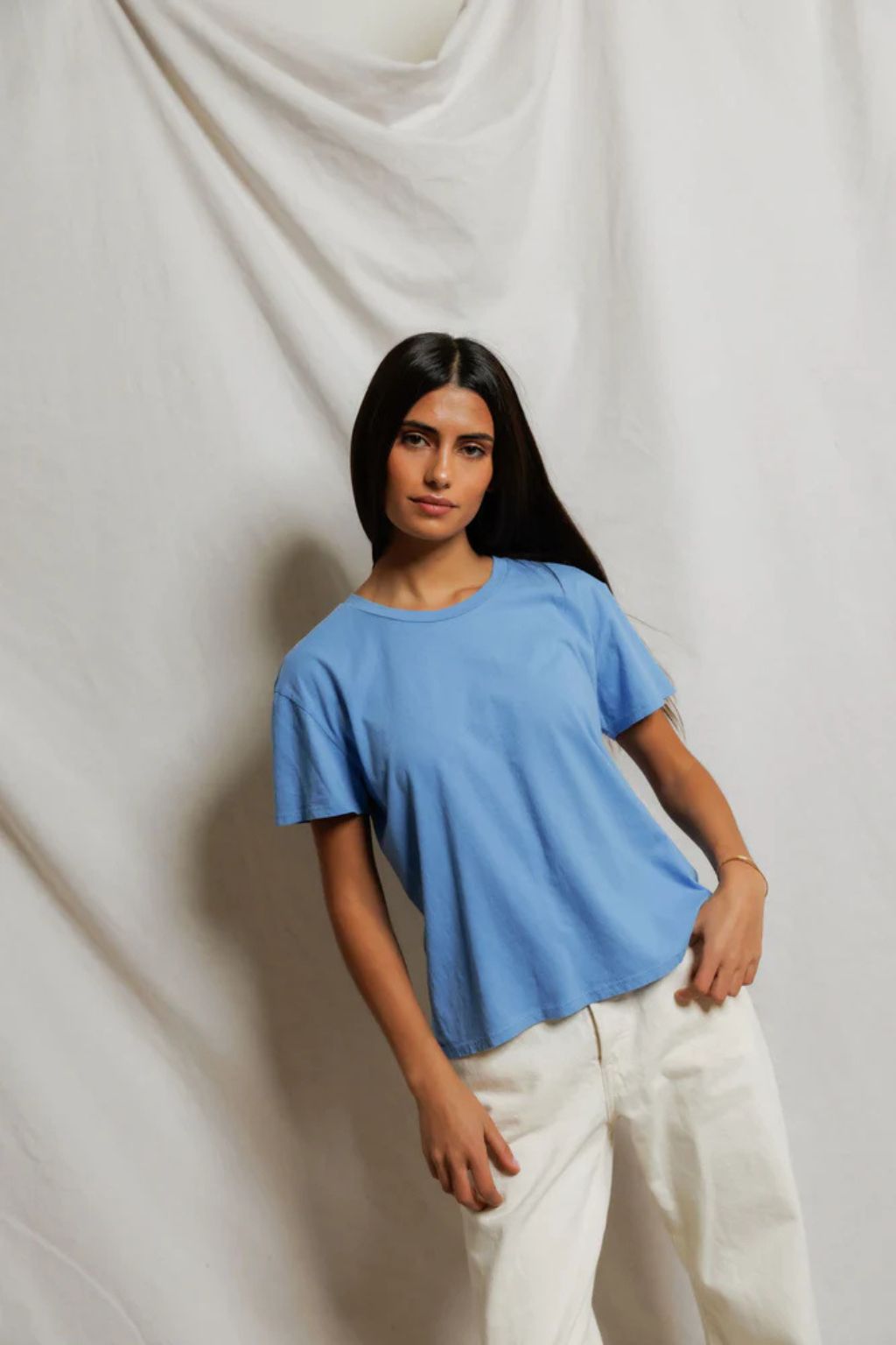 Perfect White Tee - Harley - Pacific Blue