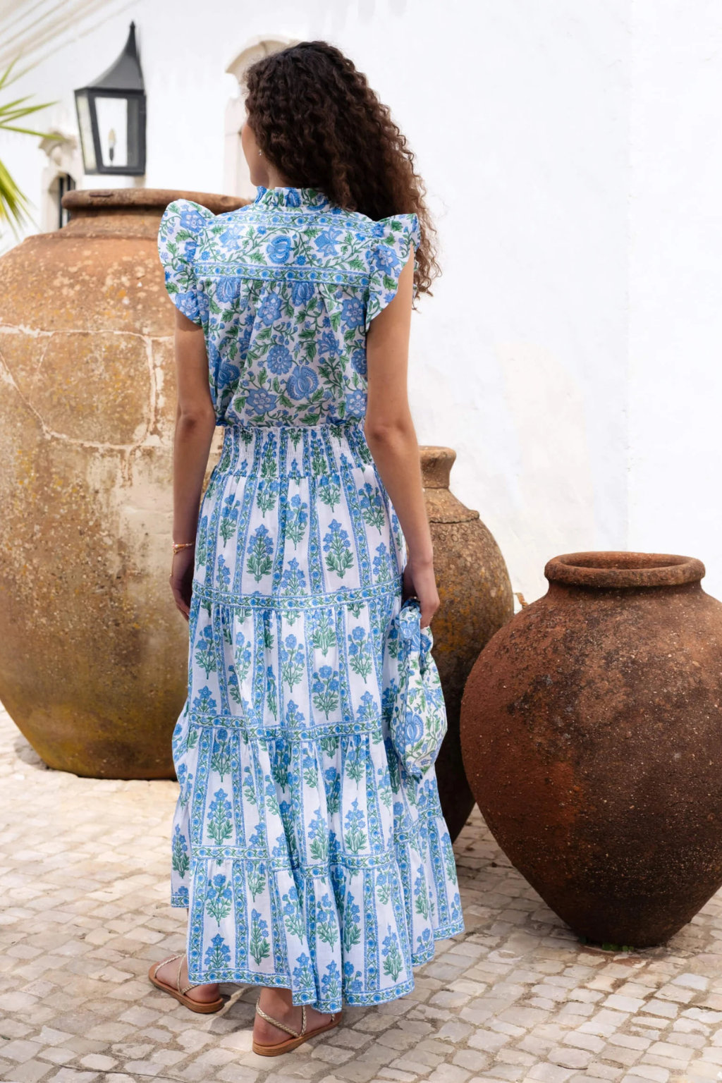 Pink City Prints - Arles Maxi Skirt -Meadow Border