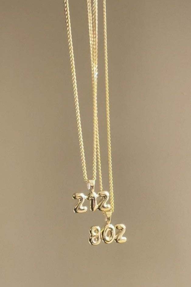 12 Days Area Code Bubble Necklace