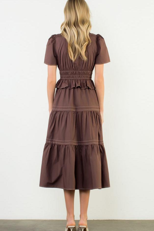 Olive and Bette's - Puff Sleeve Tiered Maxi Dress