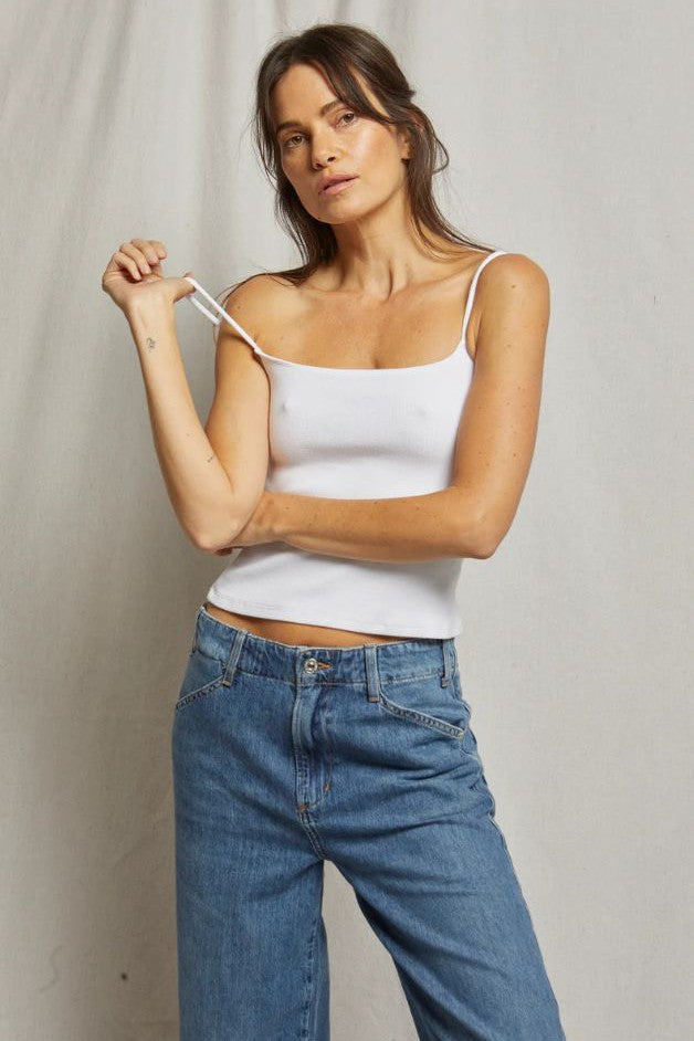 Perfect White Tee - Lucille Ribbed Skinny Tank