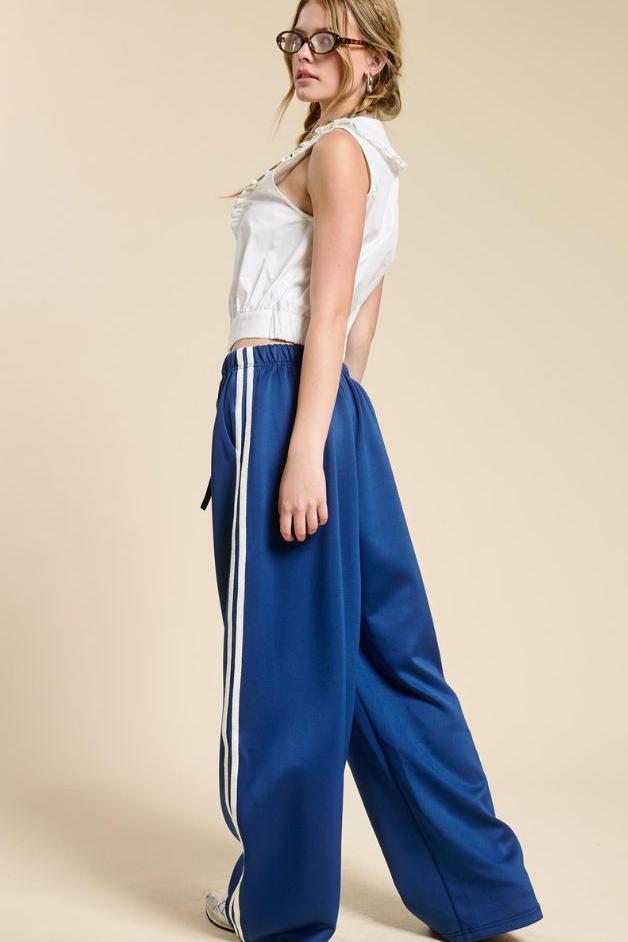 Olive and Bette's - Side Striped Wide Leg Track Pants