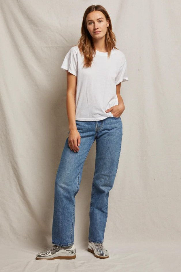 Perfect White Tee - Ruby Cotton Boxy w/ Side Slits